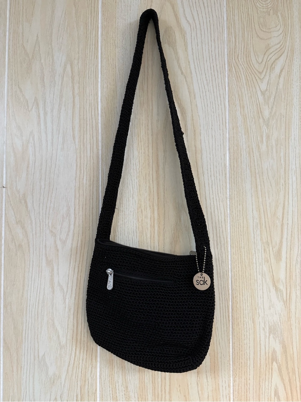 The Sak Black Crochet Crossbody Bag